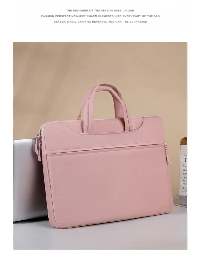 Waterproof Business Laptop Bag Pink Shoulder Crossbody — feature 11