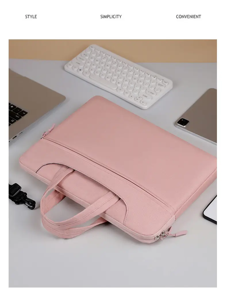 Waterproof Business Laptop Bag Pink Shoulder Crossbody — feature 15