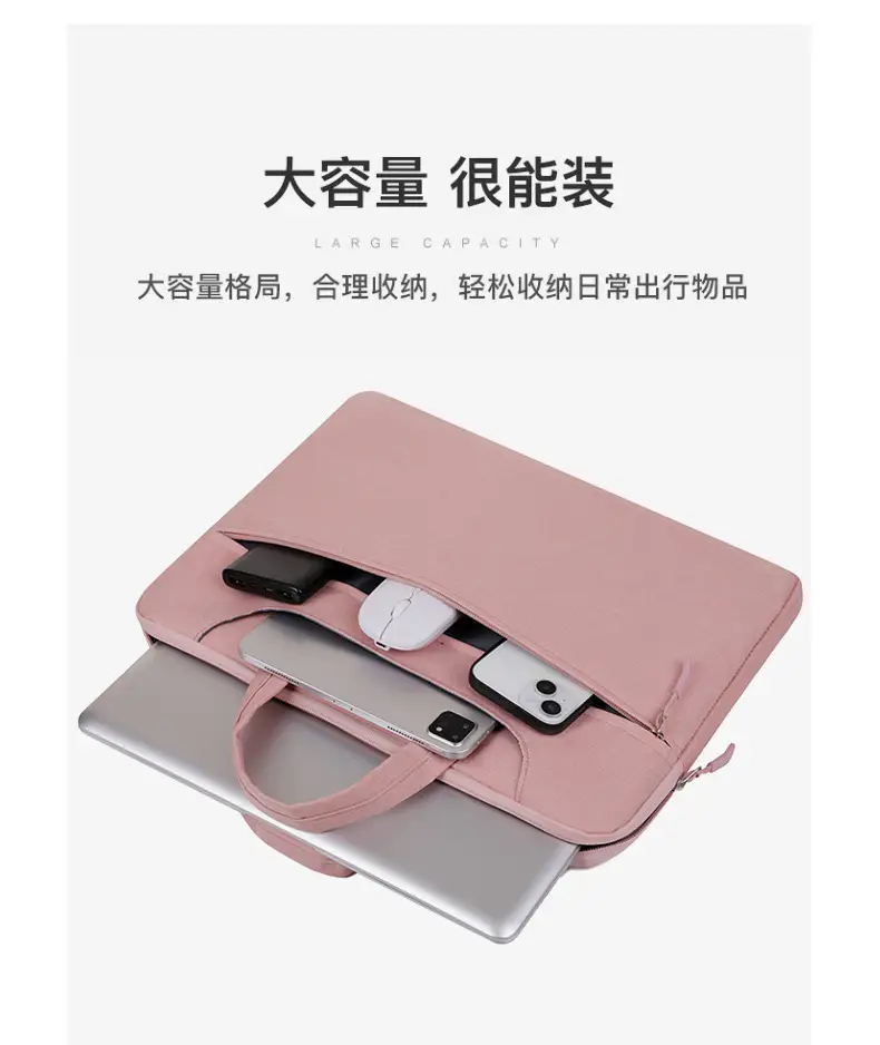 Waterproof Business Laptop Bag Pink Shoulder Crossbody — feature 6