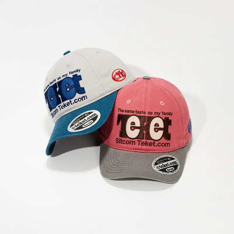 TikTok Letter Embroidered Baseball Cap Blue Grey - Image 3