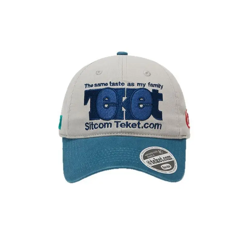 TikTok Letter Embroidered Baseball Cap Blue Grey - Image 7