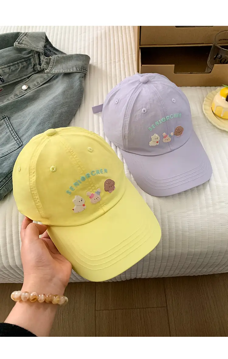 Women Pink Puppy Embroidered Baseball Cap Spring Summer Travel — feature 5