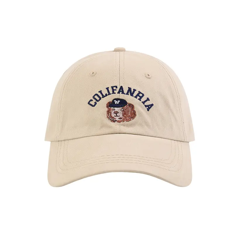 Women 2025 Spring Summer Bear Sunshade Cap Wide Brim Baseball Cap - Image 12