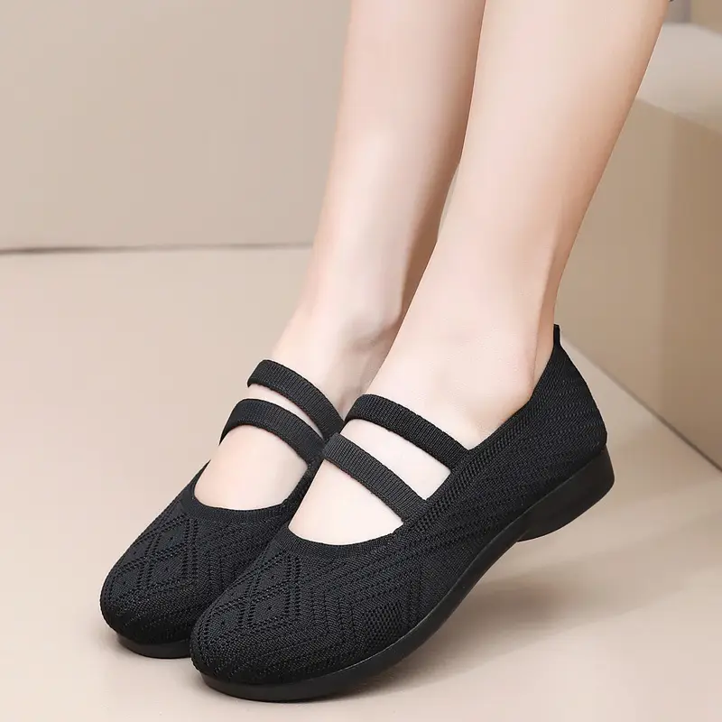 Summer Old Beijing Cloth Shoes Women's Mesh Shoes Breathable Flat Heeled Soft Sole Non-slip Hollow-out Middle-aged and Elderly Mother Shoes Comfortable Sandals - Image 6