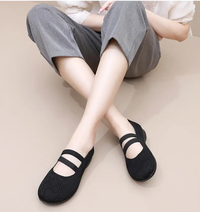 Summer Old Beijing Cloth Shoes Women's Mesh Shoes Breathable Flat Heeled Soft Sole Non-slip Hollow-out Middle-aged and Elderly Mother Shoes Comfortable Sandals — feature 15