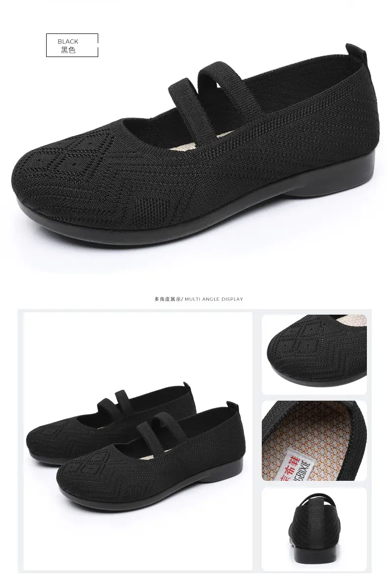 Summer Old Beijing Cloth Shoes Women's Mesh Shoes Breathable Flat Heeled Soft Sole Non-slip Hollow-out Middle-aged and Elderly Mother Shoes Comfortable Sandals — feature 26