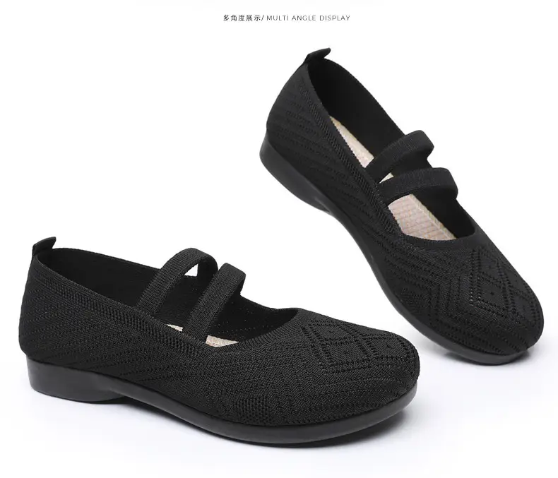 Summer Old Beijing Cloth Shoes Women's Mesh Shoes Breathable Flat Heeled Soft Sole Non-slip Hollow-out Middle-aged and Elderly Mother Shoes Comfortable Sandals — feature 28