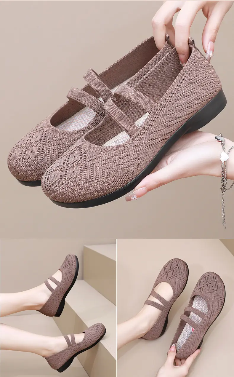 Summer Old Beijing Cloth Shoes Women's Mesh Shoes Breathable Flat Heeled Soft Sole Non-slip Hollow-out Middle-aged and Elderly Mother Shoes Comfortable Sandals — feature 9