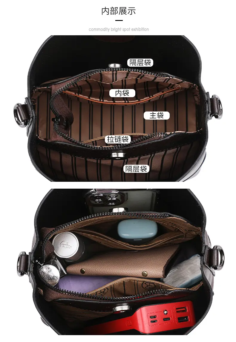 D-Logo Cross-Border Large Capacity Leather Bag — feature 10