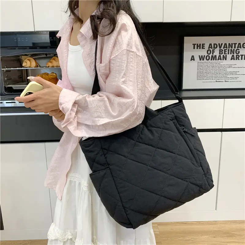 New Autumn Cotton Quilted Tote Bags Multi Color - Image 11