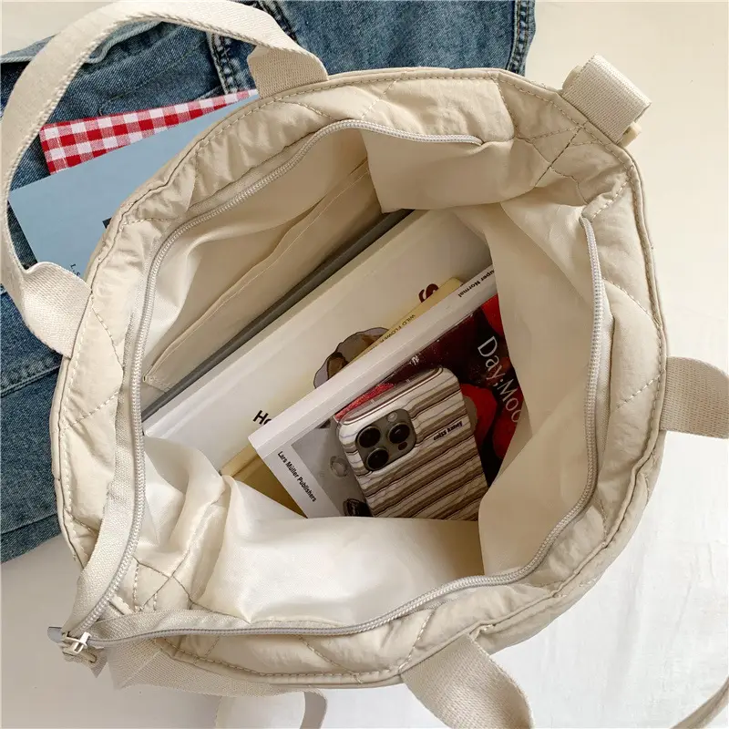 New Autumn Cotton Quilted Tote Bags Multi Color - Image 12