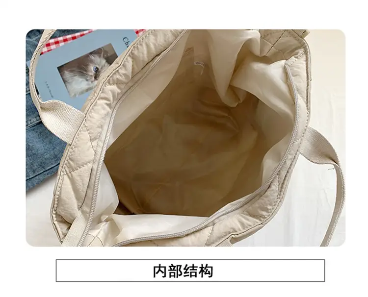 New Autumn Cotton Quilted Tote Bags Multi Color — feature 11