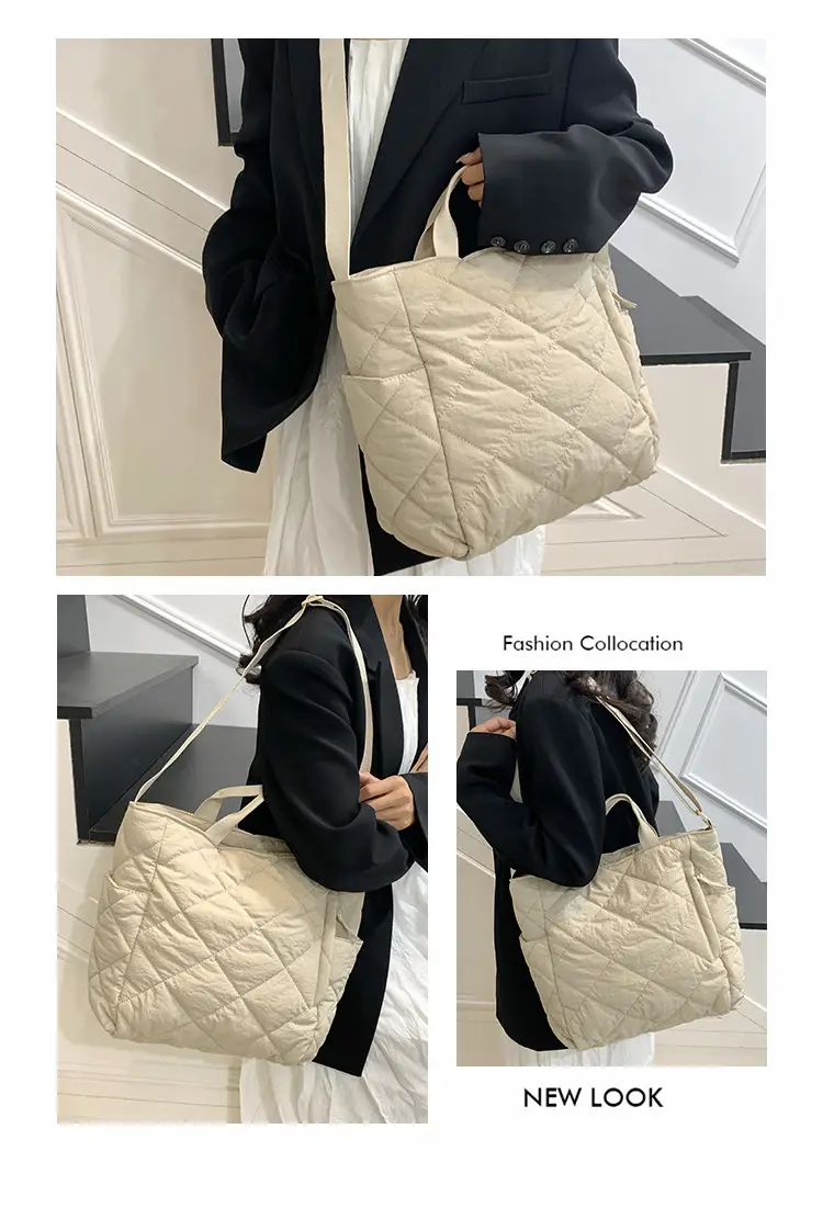 New Autumn Cotton Quilted Tote Bags Multi Color — feature 15