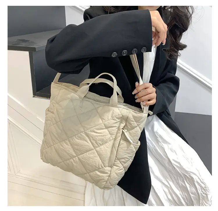 New Autumn Cotton Quilted Tote Bags Multi Color — feature 16