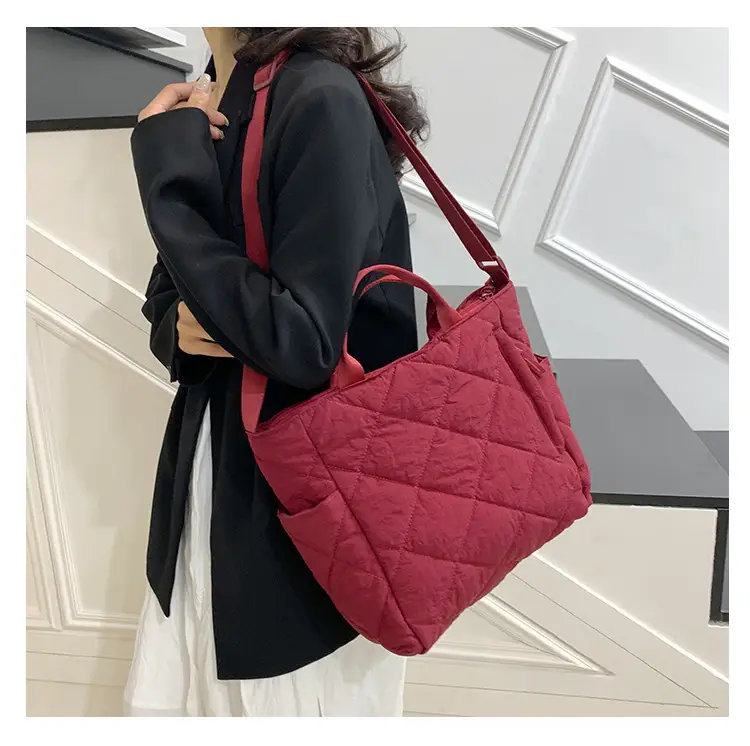 New Autumn Cotton Quilted Tote Bags Multi Color — feature 18