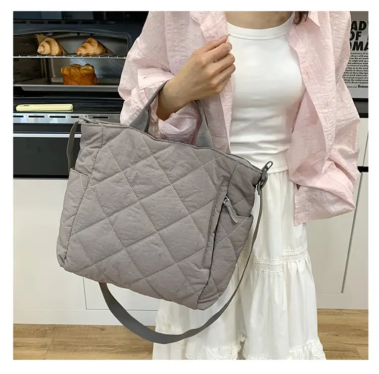 New Autumn Cotton Quilted Tote Bags Multi Color — feature 21