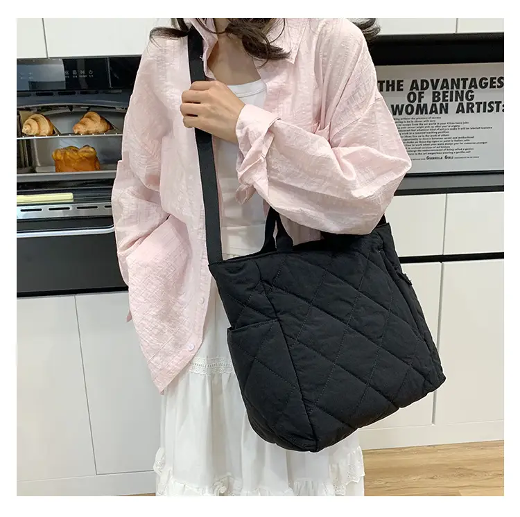 New Autumn Cotton Quilted Tote Bags Multi Color — feature 23