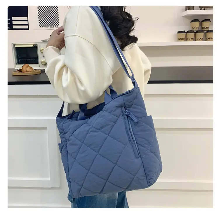 New Autumn Cotton Quilted Tote Bags Multi Color — feature 25