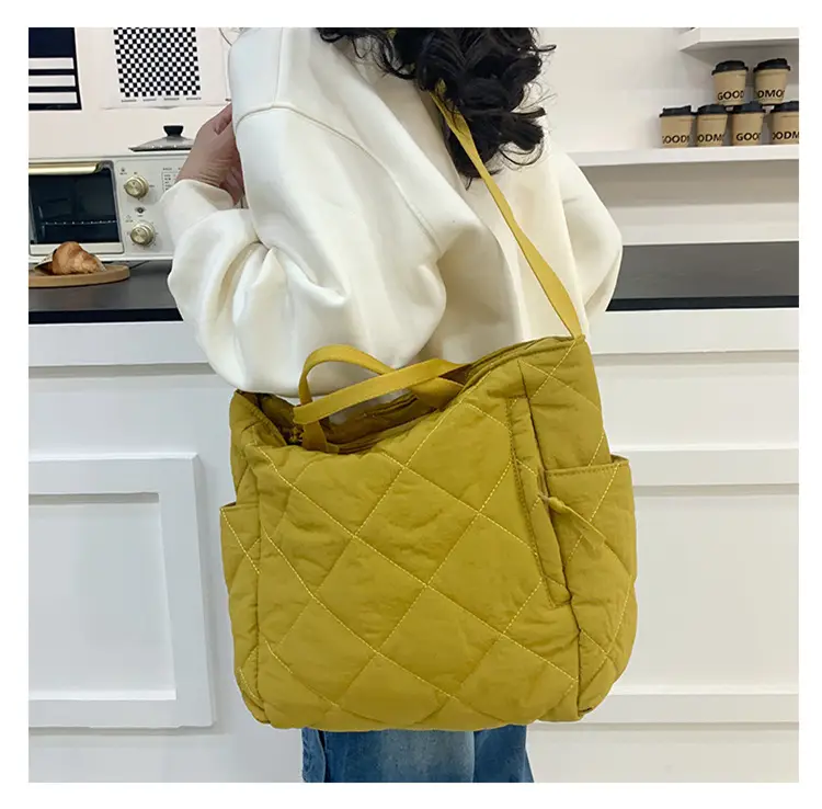 New Autumn Cotton Quilted Tote Bags Multi Color — feature 26