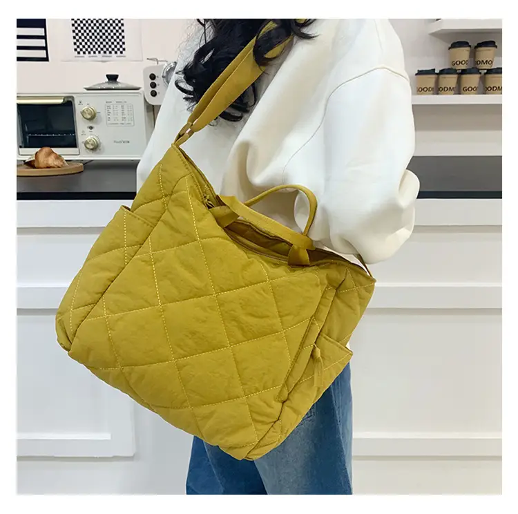 New Autumn Cotton Quilted Tote Bags Multi Color — feature 27