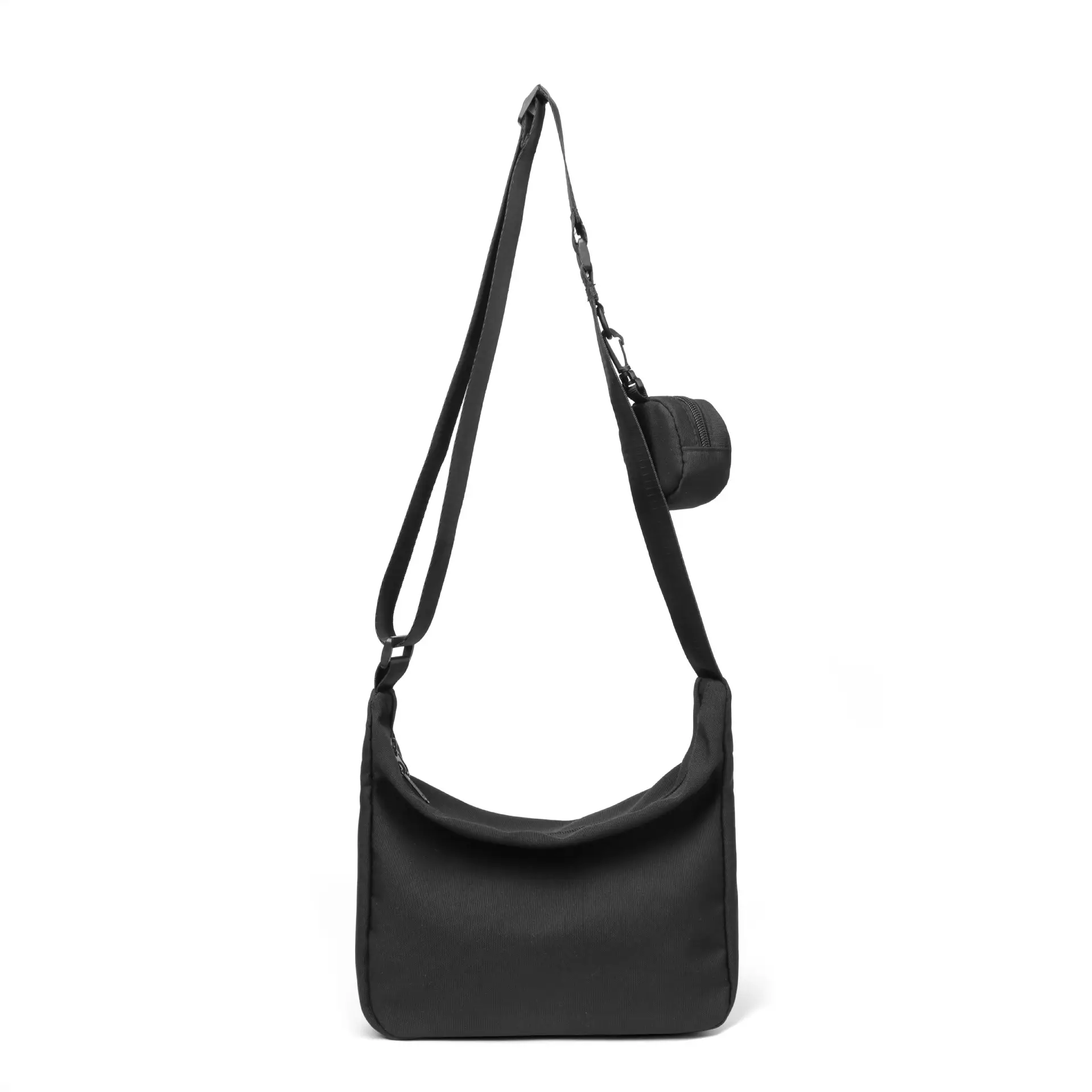 Men's Crossbody Bag Black Nylon Casual Large Capacity