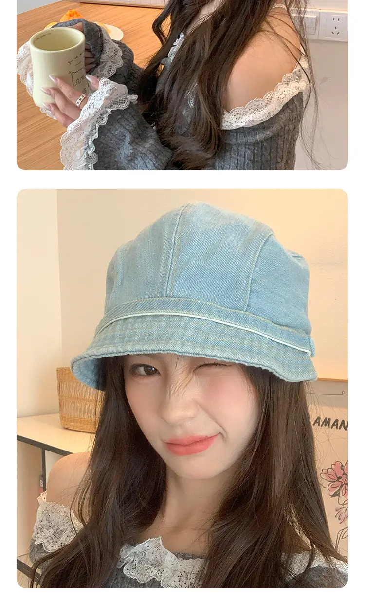 Washed Denim Forward Beret Hat for Women — feature 13