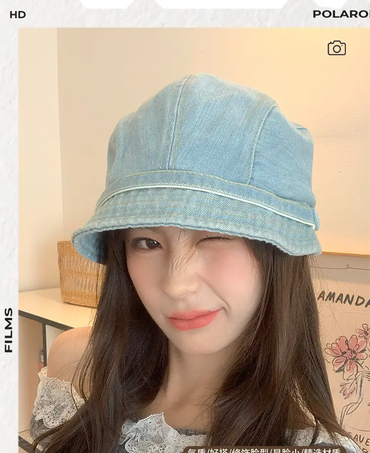 Washed Denim Forward Beret Hat for Women — feature 4