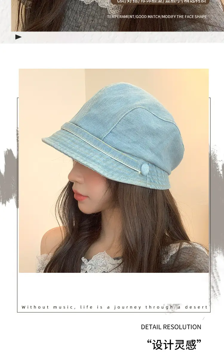 Washed Denim Forward Beret Hat for Women — feature 5