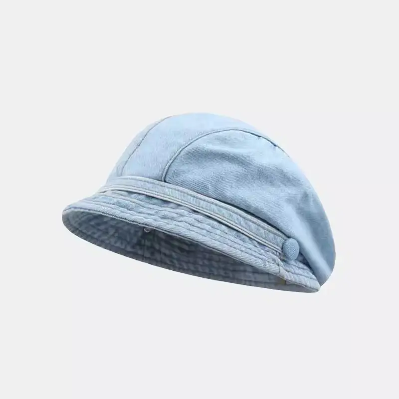 Washed Denim Forward Beret Hat for Women - Image 2