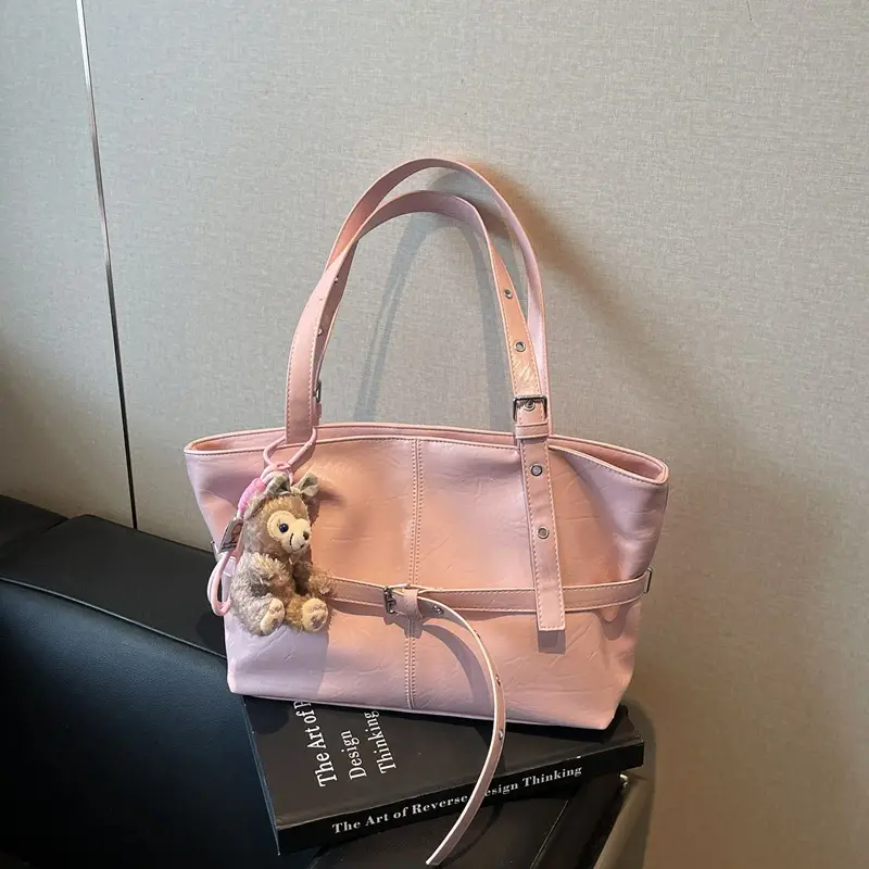 Pink Leather Shoulder Bag for Women 2025 Fashion - Image 3