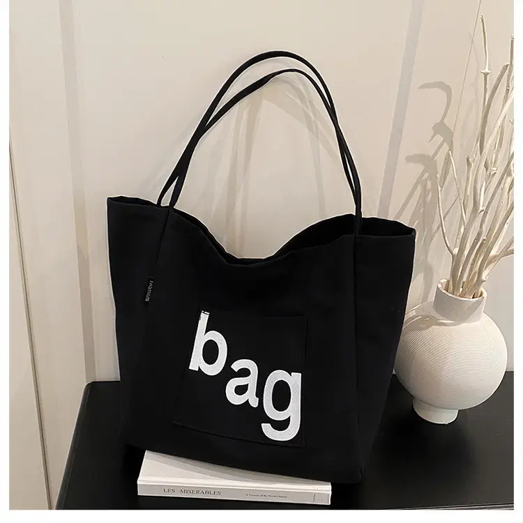 Women Large Capacity Canvas Tote Bag with "bag" Print — feature 20