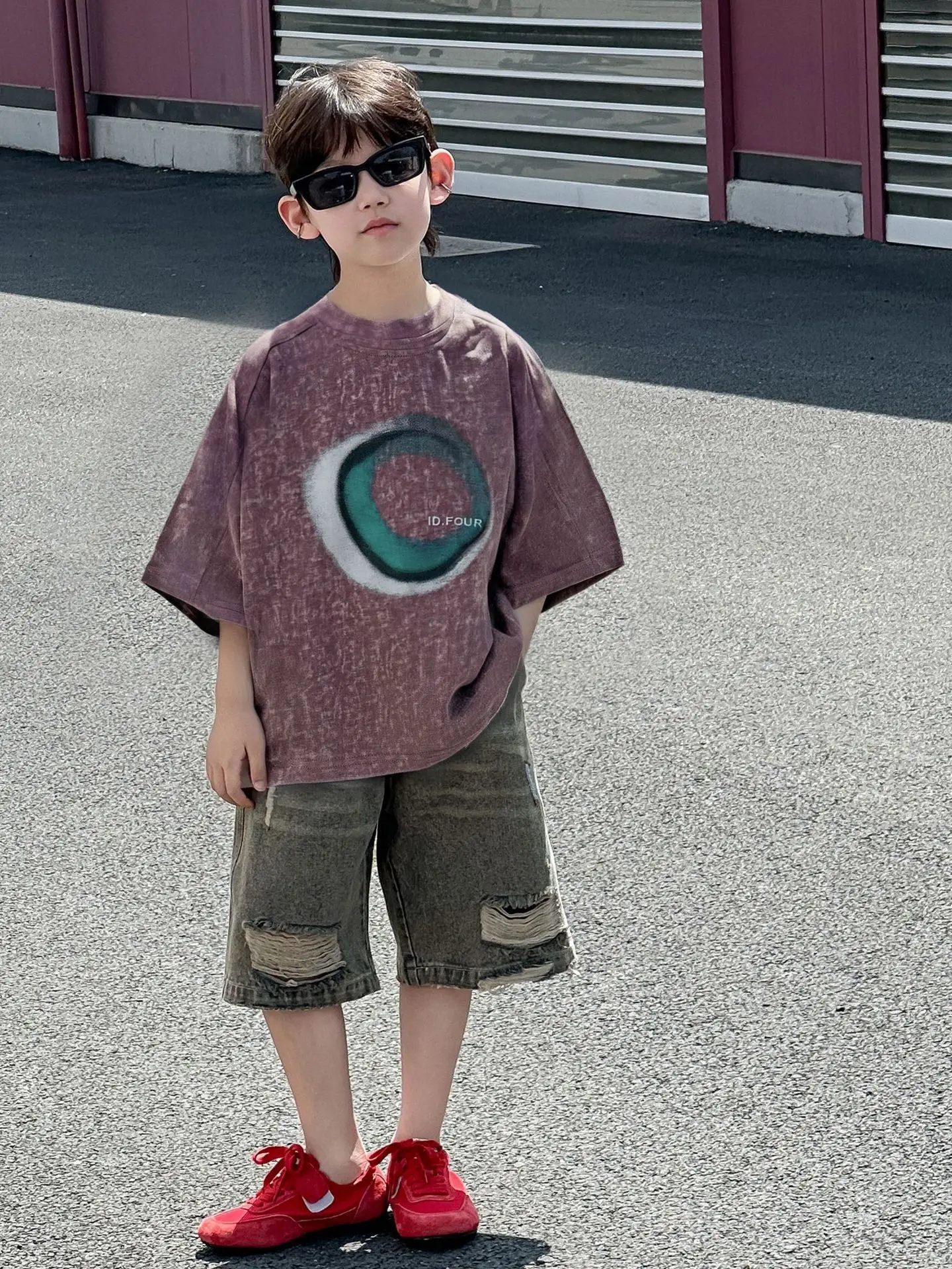 Boys T-shirt Purple Round Logo Short Sleeve 2025 — feature 12