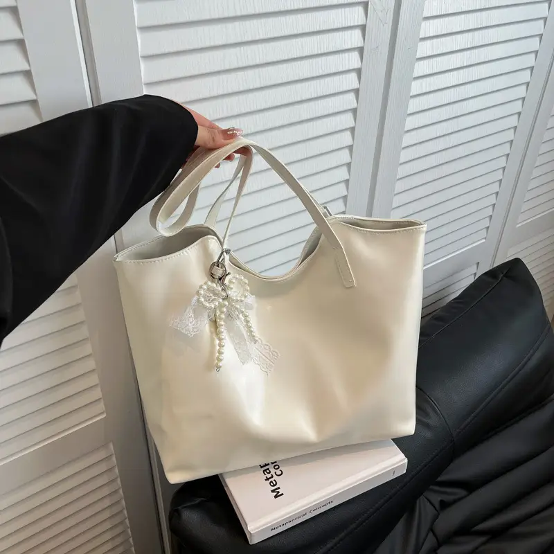 Gold Leather Tote Bag for Women Large Capacity 2025