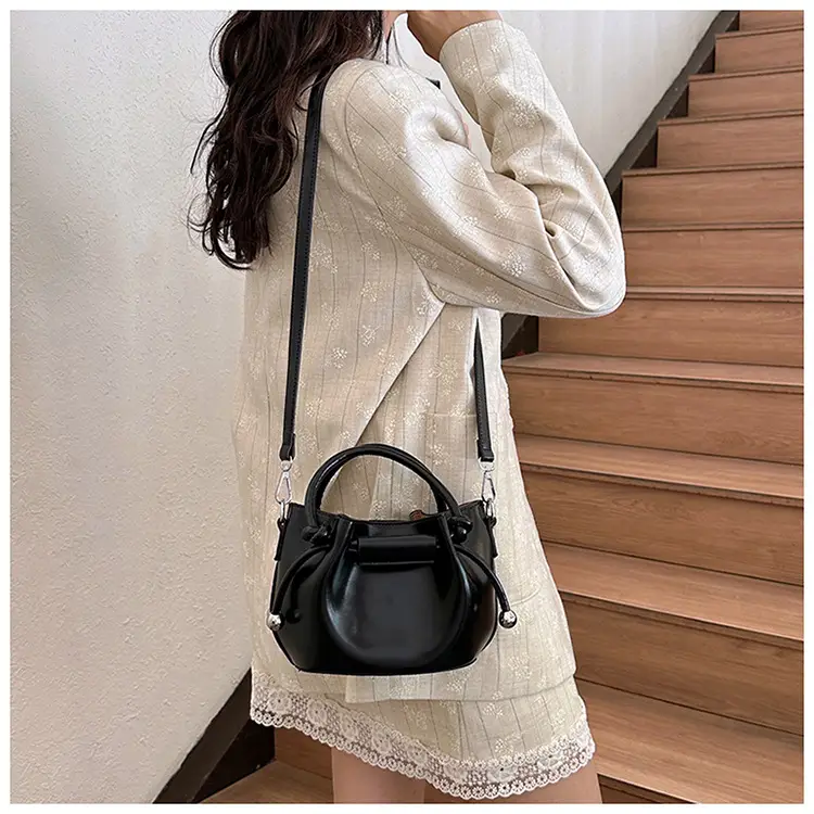 White Pleated Handbag with Crossbody Strap for Women — feature 12