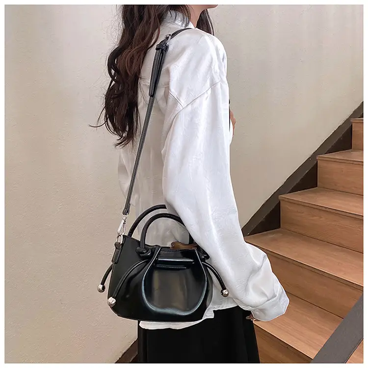 White Pleated Handbag with Crossbody Strap for Women — feature 13
