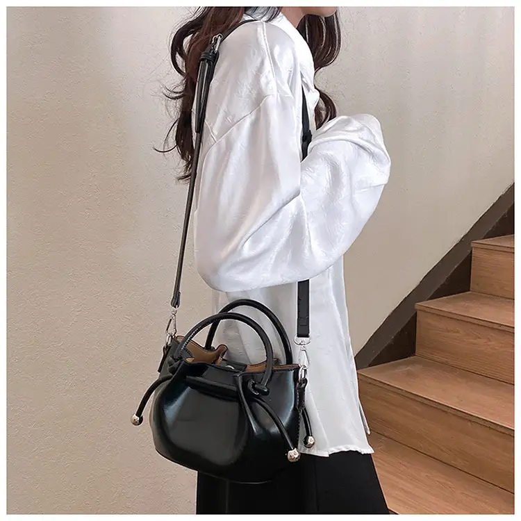 White Pleated Handbag with Crossbody Strap for Women — feature 14