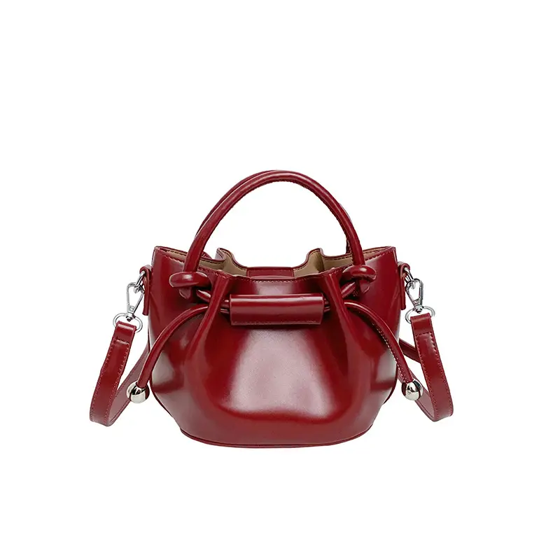 White Pleated Handbag with Crossbody Strap for Women