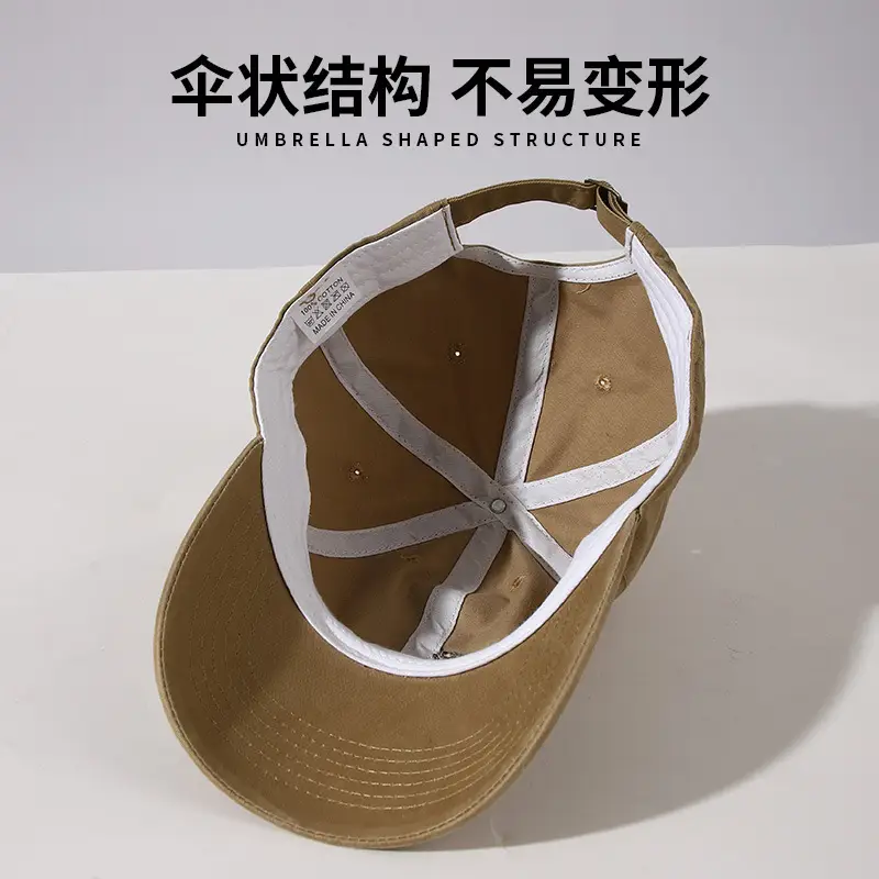Korean Washed Cotton Baseball Cap Red Men Women - Image 9