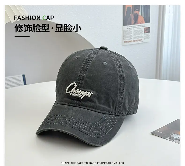 Korean Washed Cotton Baseball Cap Red Men Women — feature 12