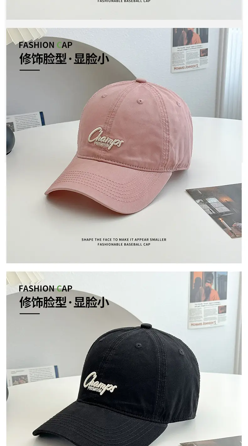 Korean Washed Cotton Baseball Cap Red Men Women — feature 13