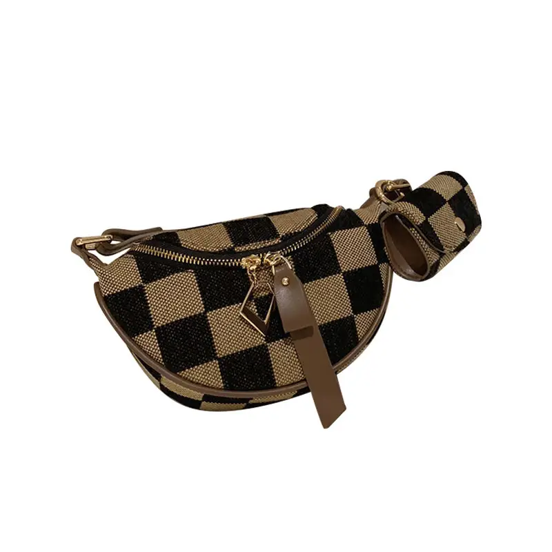 Vintage Checkerboard Shoulder Crossbody Bag for Women