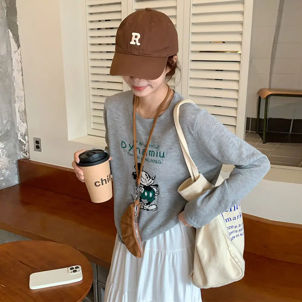 S011 White Mickey Mouse Loose Sun Protection Blouse Long-Sleeved T-Shirt Women's Summer New Popular Air-Conditioning Shirt Light Top