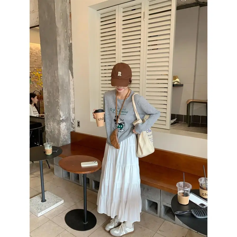 S011 White Mickey Mouse Loose Sun Protection Blouse Long-Sleeved T-Shirt Women's Summer New Popular Air-Conditioning Shirt Light Top — feature 2