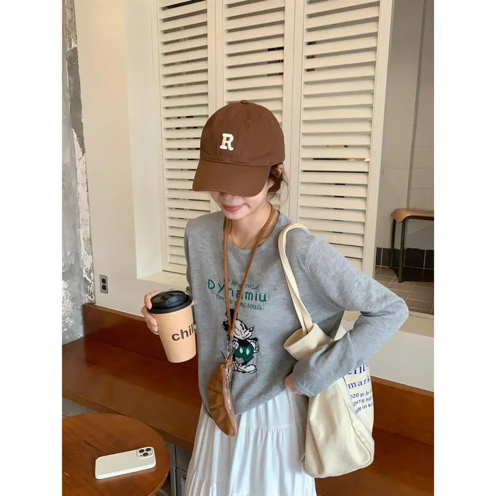 S011 White Mickey Mouse Loose Sun Protection Blouse Long-Sleeved T-Shirt Women's Summer New Popular Air-Conditioning Shirt Light Top — feature 4
