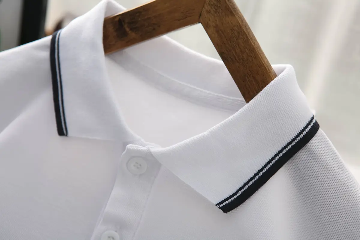 2025 Boys Polo Shirt White Blue Pink Short Sleeve Embroidered — feature 11