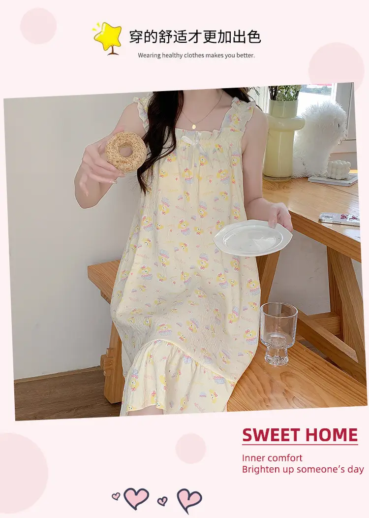 Nightgown for Women Summer Suspender New Style Princess Style Accessible Luxury Pure Desire Sweet Lace with Breast Pad Simple Home Wear 106 — feature 10