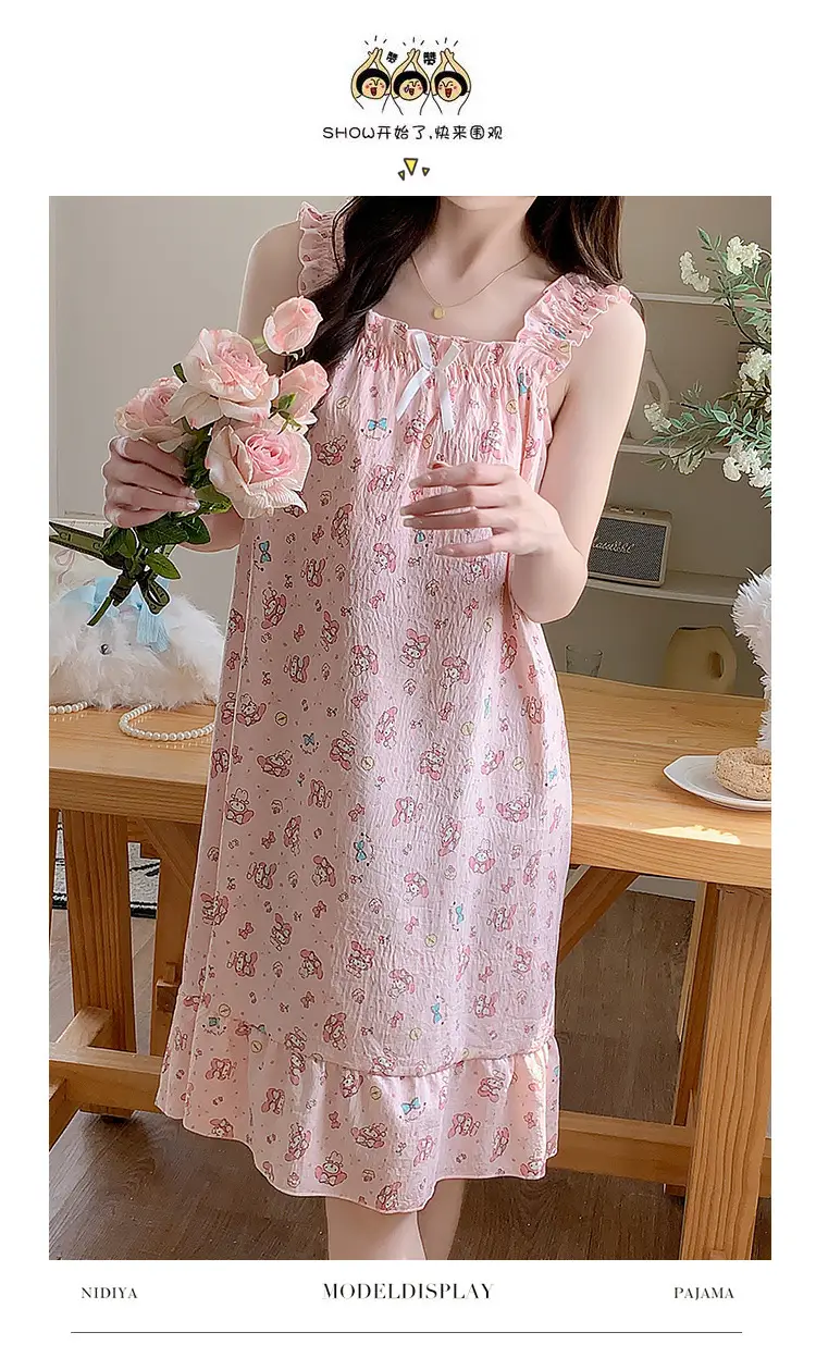 Nightgown for Women Summer Suspender New Style Princess Style Accessible Luxury Pure Desire Sweet Lace with Breast Pad Simple Home Wear 106 — feature 12