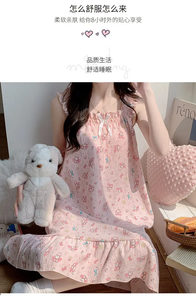 Nightgown for Women Summer Suspender New Style Princess Style Accessible Luxury Pure Desire Sweet Lace with Breast Pad Simple Home Wear 106 — feature 13