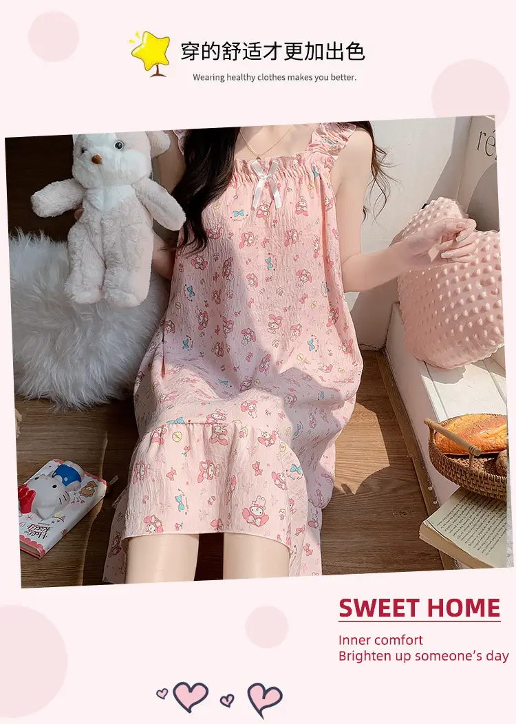 Nightgown for Women Summer Suspender New Style Princess Style Accessible Luxury Pure Desire Sweet Lace with Breast Pad Simple Home Wear 106 — feature 15
