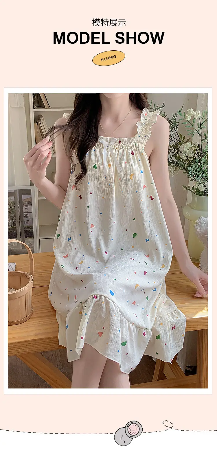 Nightgown for Women Summer Suspender New Style Princess Style Accessible Luxury Pure Desire Sweet Lace with Breast Pad Simple Home Wear 106 — feature 21